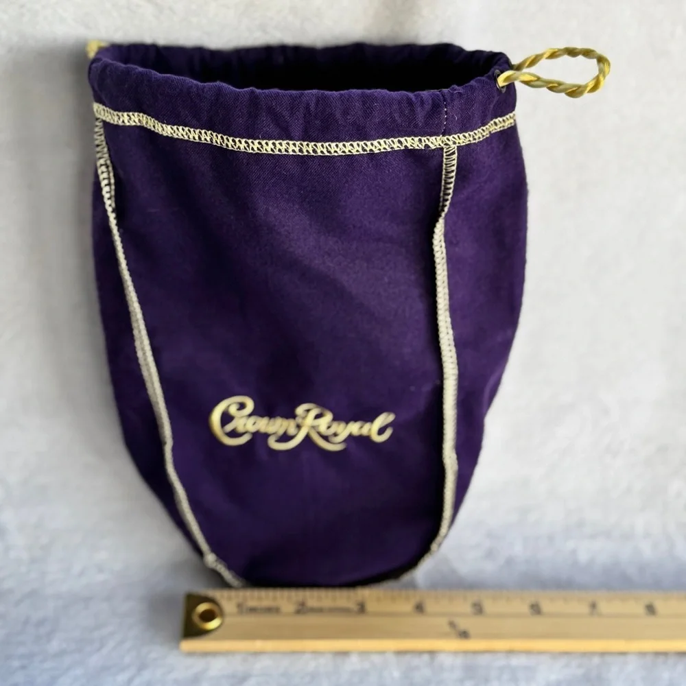 Lot of 6 Crown Royal 1.75L XL Extra Large Purple‎ & Gold Drawstring Bags 12 inch